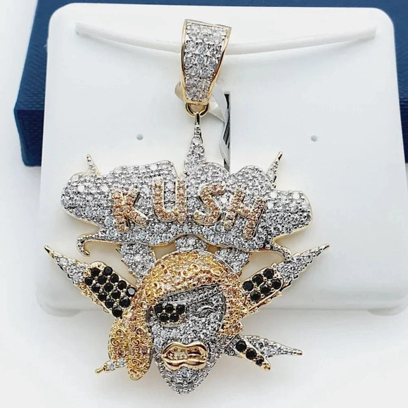 "14K Gold Plated Cubic Zircon Pendant, EVBRS535 - Picture 1 of 10